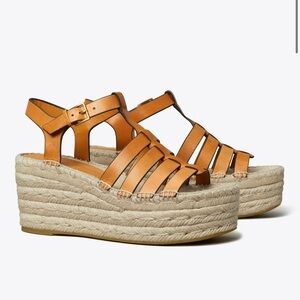 Tory Burch Espadrille Fisherman Wedge Heel Size 8.5